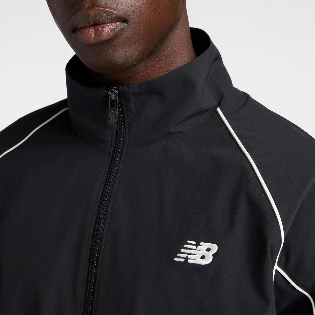 New Balance Woven Track Jacket with Brushed Tricot Lining Size L Men's (AMJ53171) Black,