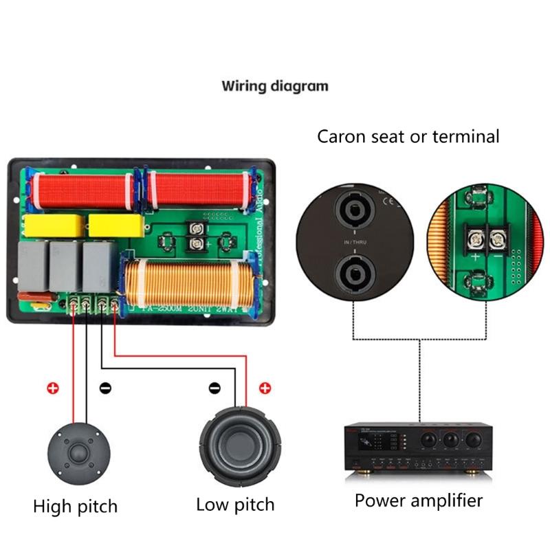 800W 2 Way Hifi Treble Bass Frequency Divider Home Video Sound Stereo Crossover Filters Devices Home Speaker DIY