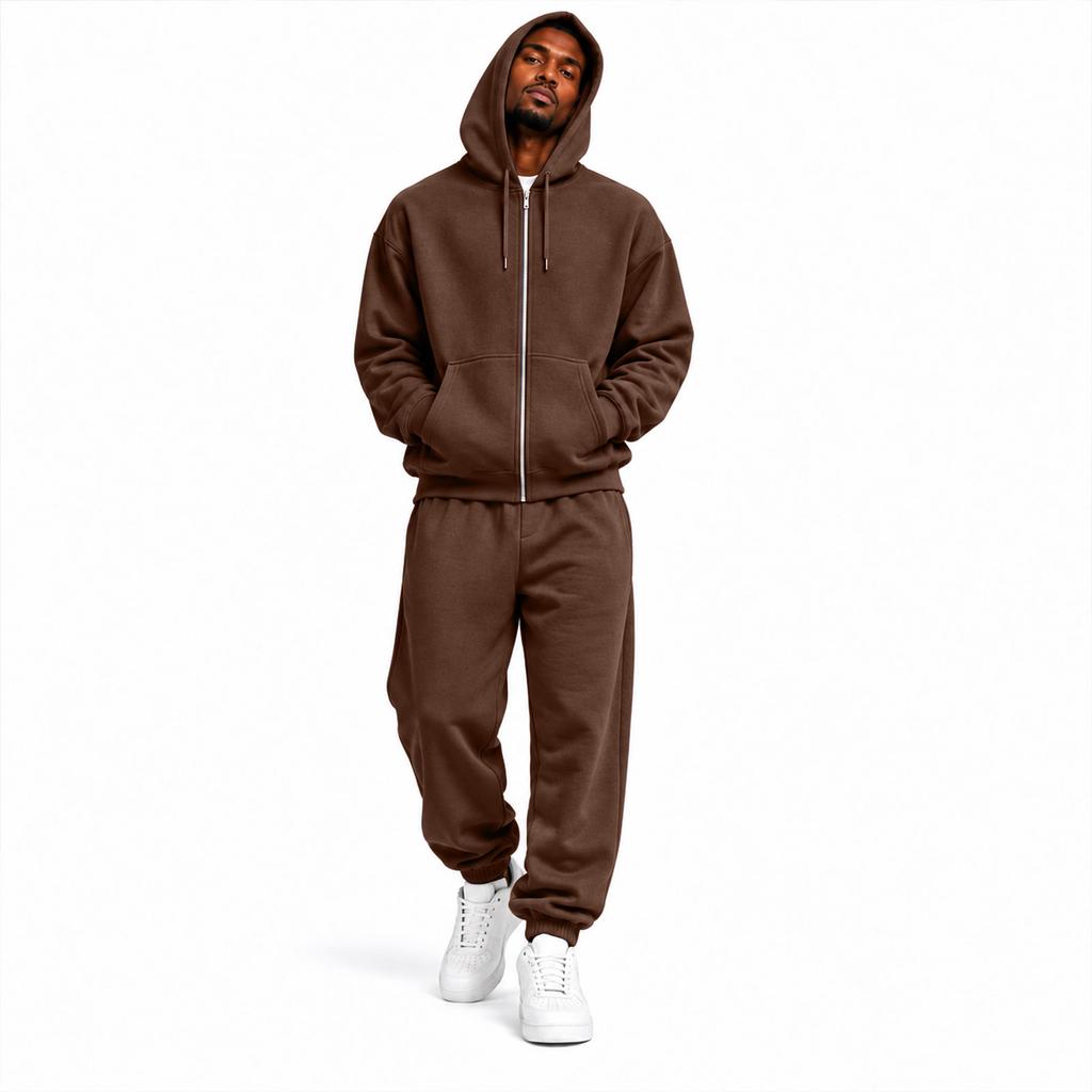 Unisex Kapuzenpullover und Jogginghose Zweiteiliges Trainingsanzug-Set