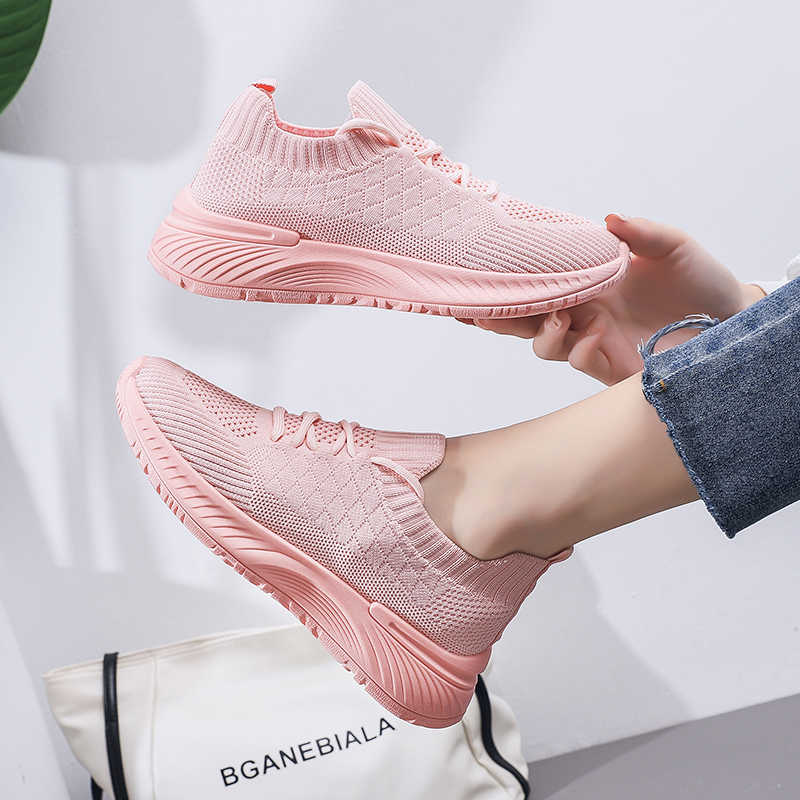 Fashion Plateforme Thick Bottom Colored Woman Shoes Woven Sneakers Women Red Tenis Fitness Sports Athletics Due To Pas Cher Team