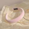 Candy Color Waffle Headband: High Crown, Advanced Face Wash Sponge, Wide Edge Hair Hoop for Early Spring.