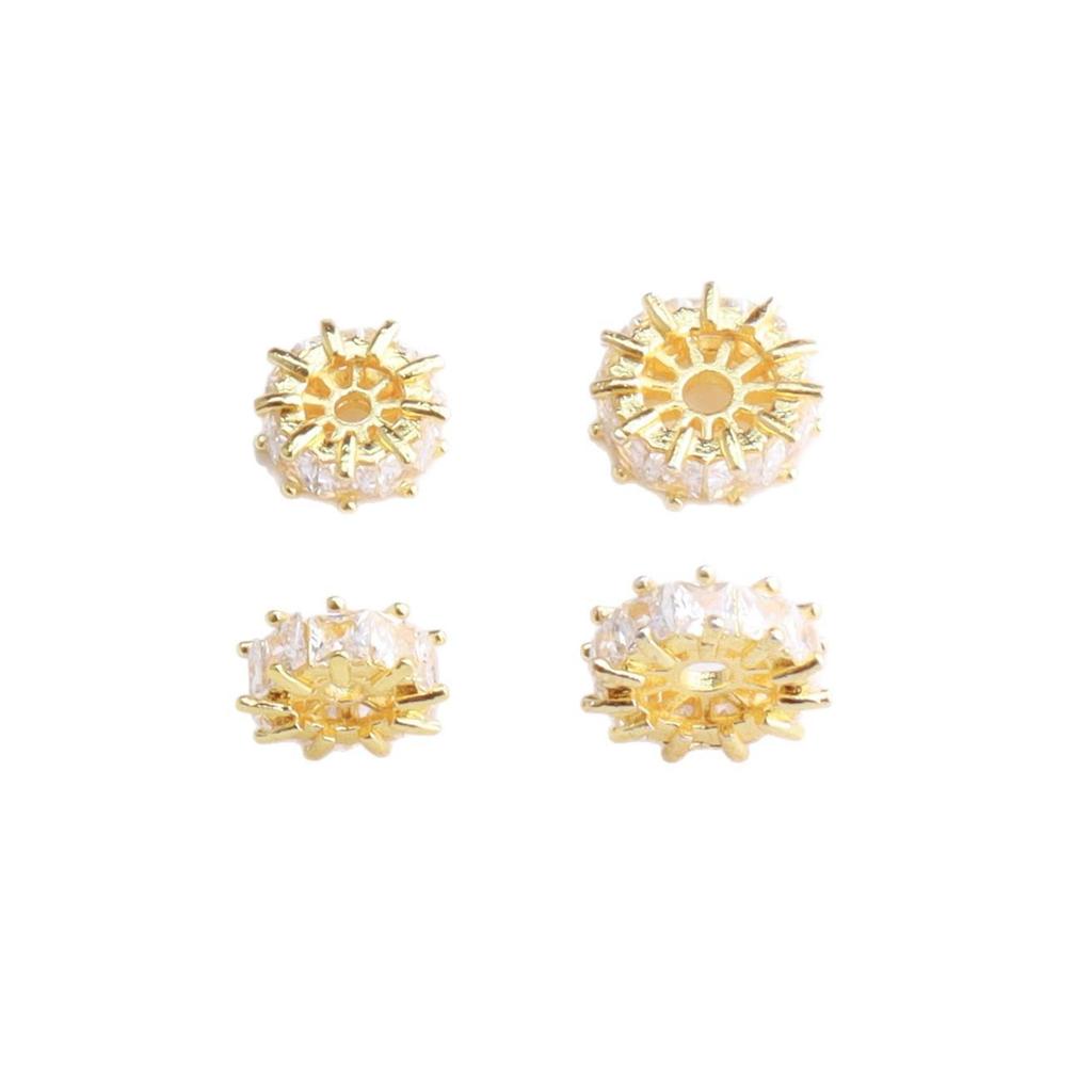 14K Gold Filled Zircon Diamond Ring Spacers for DIY Jewelry & Bracelet Accessories