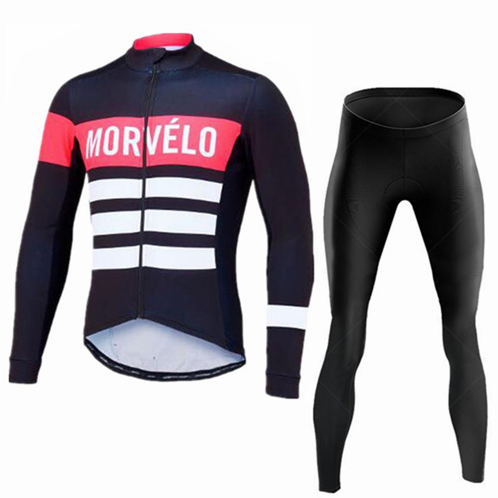 2026 Morvelo Autumn Cycling Jersey Set Men Long Sleeve Bike Clothing MTB Uniform Maillot Ropa De Ciclismo Sports Bicycle Bib Pants