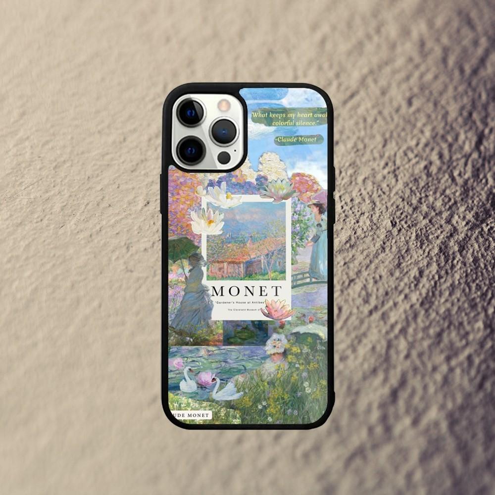Etui na telefon ze sztuką Claude'a Moneta dla iPhone'a 15,14,13,12,11,Plus,Pro,Max Mini Magsafe Magnetyczne Bezprzewodowe Ładowanie