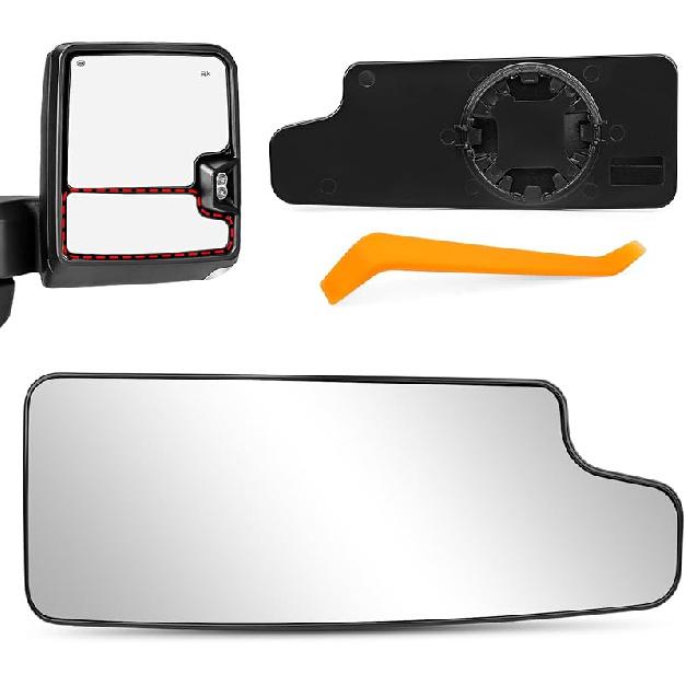 Driver Side Lower Mirror Glass Replacement For      2024 2025 Chevy Silverado GMC Sierra 1500 2500 HD 3500 HD Left Convex Non-Heated Towing Mirror