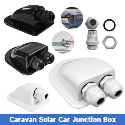 Boîte de jonction solaire pour caravane Entrée de câble à trou unique/double Boîtier presse-étoupe Boîte de jonction pour camping-car Caravane Bateau Accessoires RV Caravane
