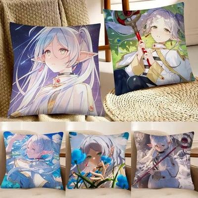 Frieren Anime Frieren Beyond Journey S End Pillow Case Square Pillow Bedroom Sofa Leisure Comfort Cushion Car Home Decoration
