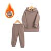 2026 Winter Children Fleece Outfits Toddler Warm Thicken Cotton Soild Hoodies+Pants Tracksuit Kids Boy Girl Sweatsuits Sets