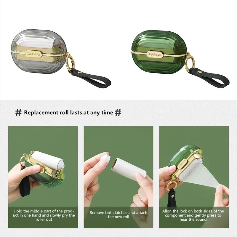 Portable Tearable Roll Paper Sticky Roller Dust Wiper Lint Roller Remover Brush Pet Hair Clothes Carpet Bed Cleaning Accessories
