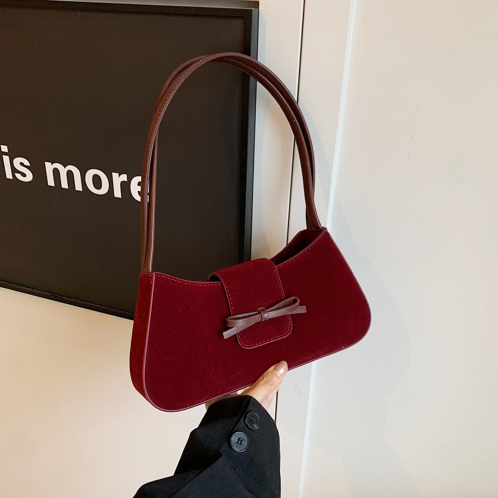 Small Niche, Simple and Versatile Bow Underarm Bag  New Style Commuting Baton Handbag Shoulder Bag