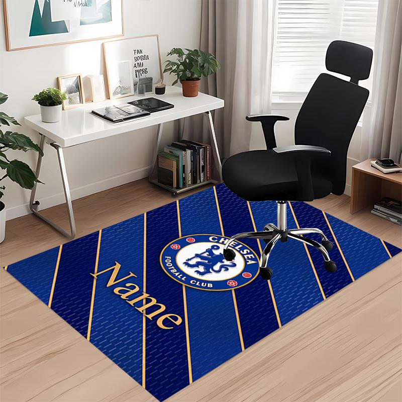 Custom Name Chelsea Football Club Printed Carpet Rug For Office Chair Living Room Bedroom Kitchen Room Decor Gifts