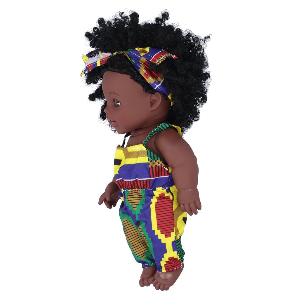 30cm Reborn Baby Dolls African Baby Girl Black Skin Curly Hair Vinyl Doll Child Toy