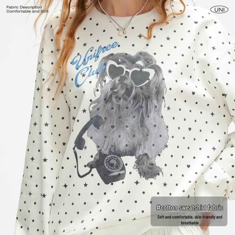 unifree Polka Dot Welpen Rundhals-Sweatshirt