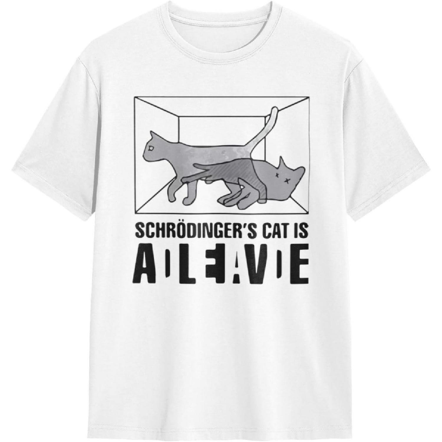 Short Sleeve T-Shirt Schrödinger s cat T-Shirts for Men and Women Running Shirts Workout Shirt S
