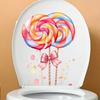 Adesivi Murali Colorati a Forma di Lecca-Lecca per Cameretta dei Bambini Decorazione Coperchio WC Decalcomanie Autoadesive per Bagno