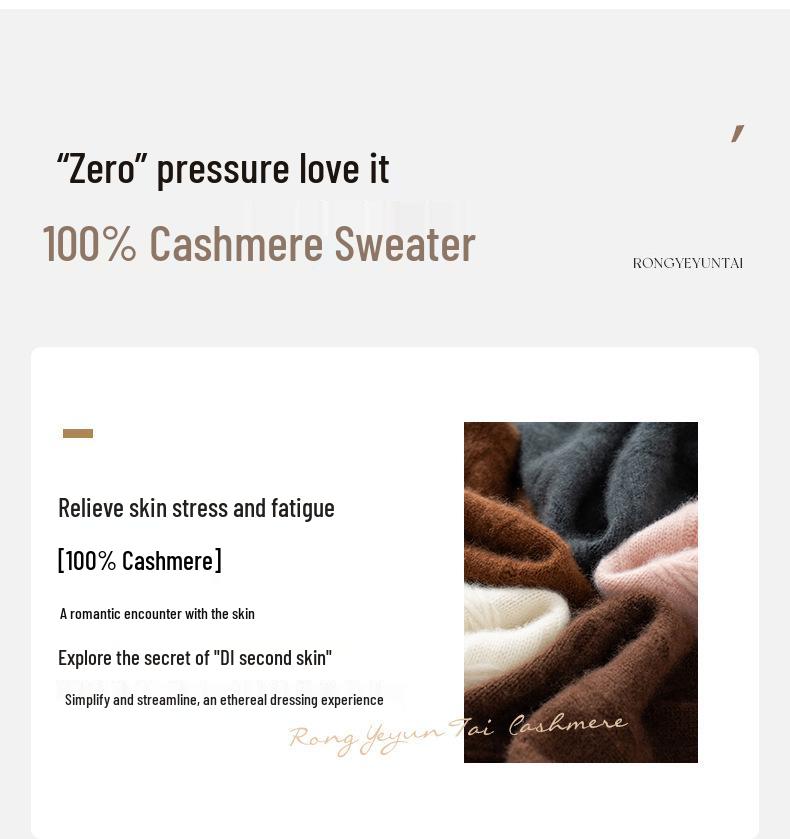 Women's 100% Cashmere Vintage Loose Fit Half High Neck Pullover - Thick, Warm Knit Sweater for Autumn/Winter.