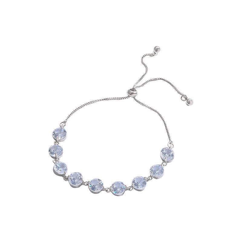 Korean Luxury Crystal Cat's Eye Stone Bracelet - Elegant White Stone Jewelry for Women