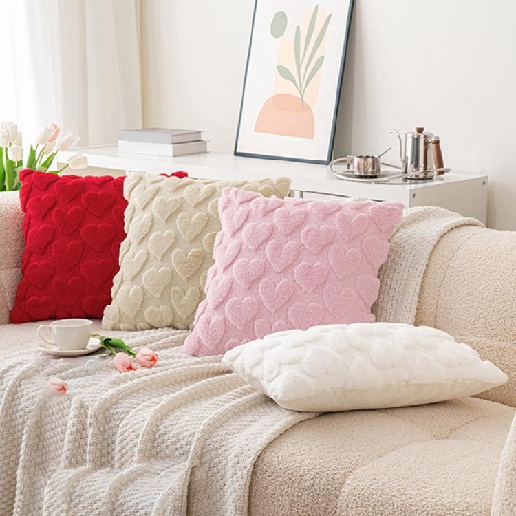 2Pack Valentines Day Pink Plushes Cushions Cover Decorative Pillow Case for Home Ambiances for Sofa Bed Decorations