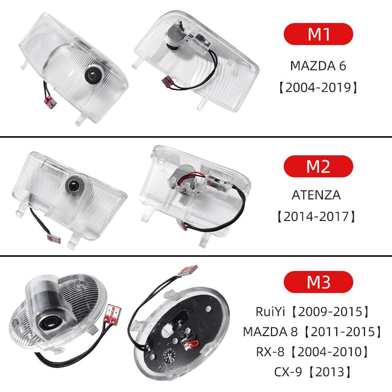 2pcs Car Door Welcome Shadow Light LED Projector Ghost Atmosphere Logo Decorative Lamps For Mazda 6 8 Atenza Axela RX-8 RX-9