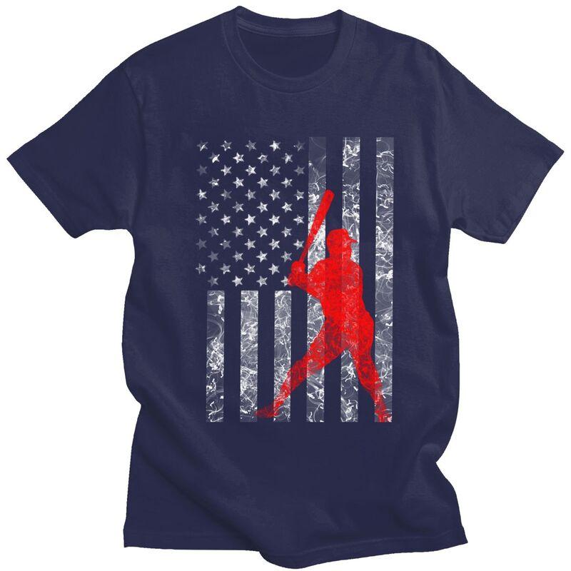 Custom American Baseball Tshirts for Men Short Sleeves Casual T Shirt Tshirts Loose Fit Pure Cotton Tees Gift Idea