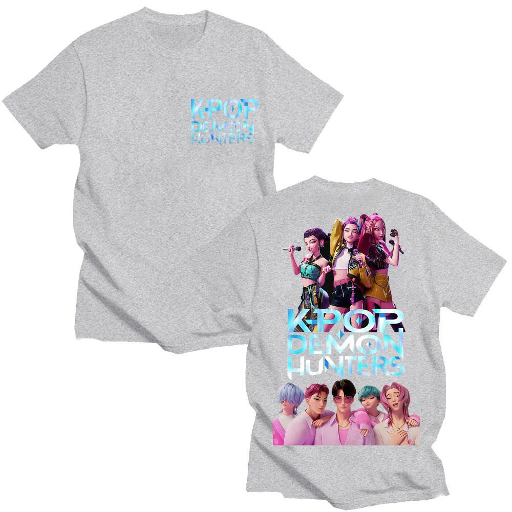 Movie KPop Anime Demon Hunters Saja Boys T Shirt Men Women Fashion Short Sleeve Oversized Cotton Casual Loose T-shirt Fans Gifts