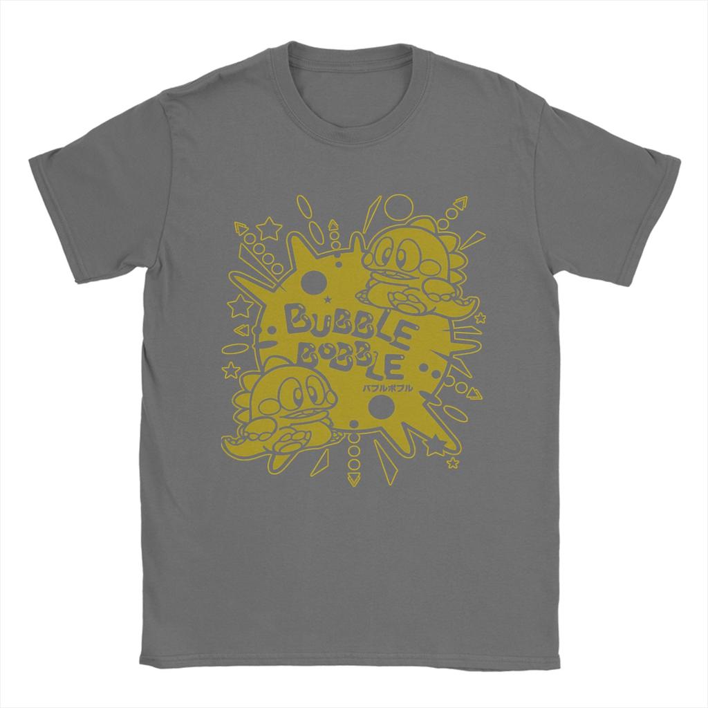 Vintage T Shirt Bubble Bobble Cotton TShirts Hippie Tshirt for Unisex Beach Y2K Fun Custom Logo Short Sleeve Tees