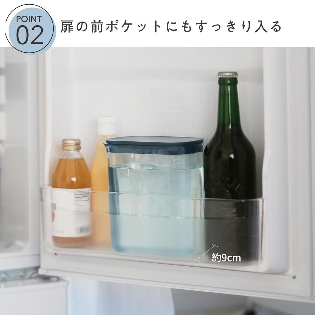 Marna Water Pitcher 1L - Fits in narrow spaces in the refrigerator (Heat-resistant/Dishwasher-safe/Wide mouth) Easy to clean Water, iced tea pot, cold