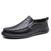 Summer Autumn Men's Hallow Loafers Solid Color Fashion Casual Leather Shoes Male Breathable Driving Shoes