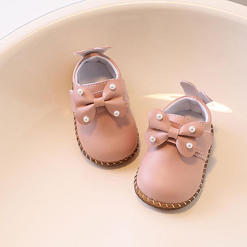 Baby Girl Toddler Shoes 0-1-2 Years Old Cute Princess Shoes 0-1-2 Years Old Spring and Autumn Soft Sole Anti-drop Shoes