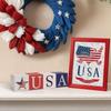 Independence Day Wooden Block Decor – Patriotic Desktop Display Decoration