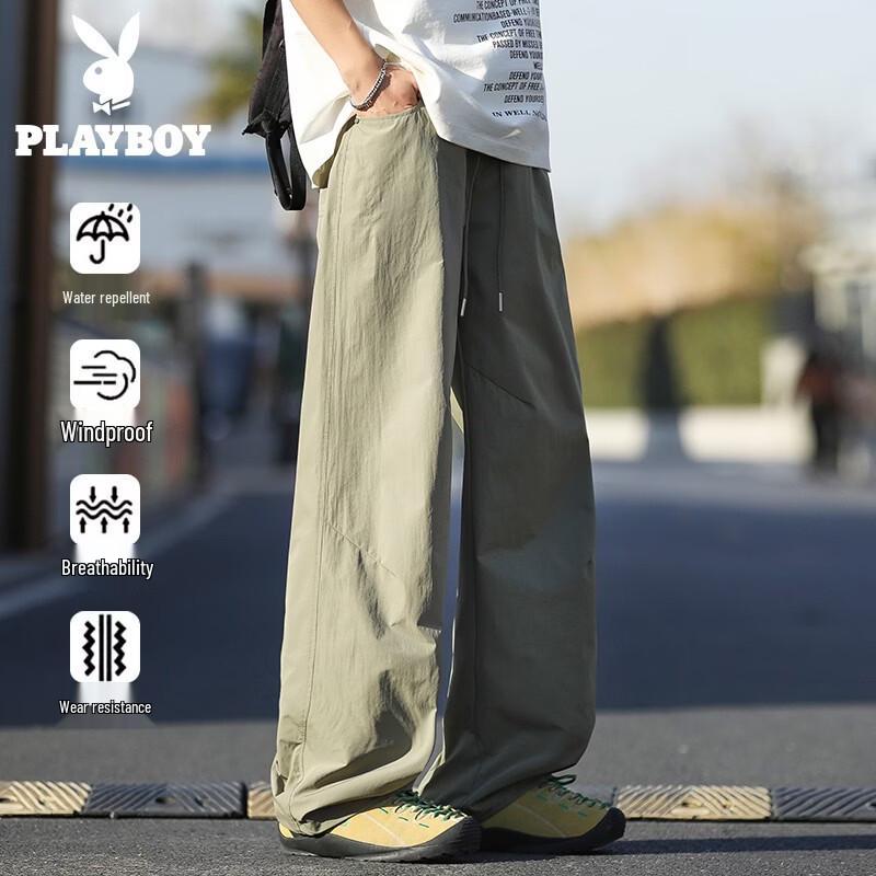 PLAYBOY Men s Quick-Dry American Workwear Curved Leg Casual Pants 4XL