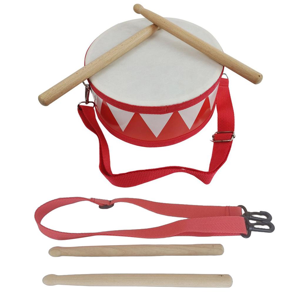 Cartoon Children Drum Toy Kids Wood Drum Toy Educational Musical Toy Childrens Percussion Instrument Double Sided Drum