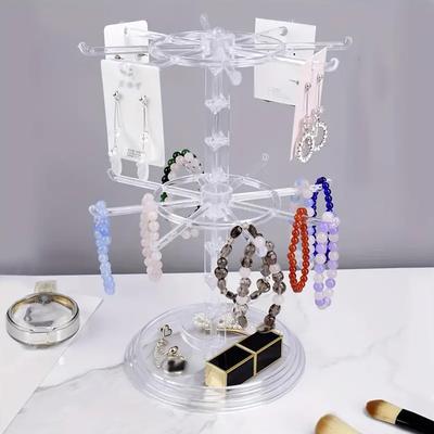 1pc, Multi Layer Rotating Jewelry Rack, Necklace Display Rack, Jewelry Storage Rack, Bracelet Hanging Rack
