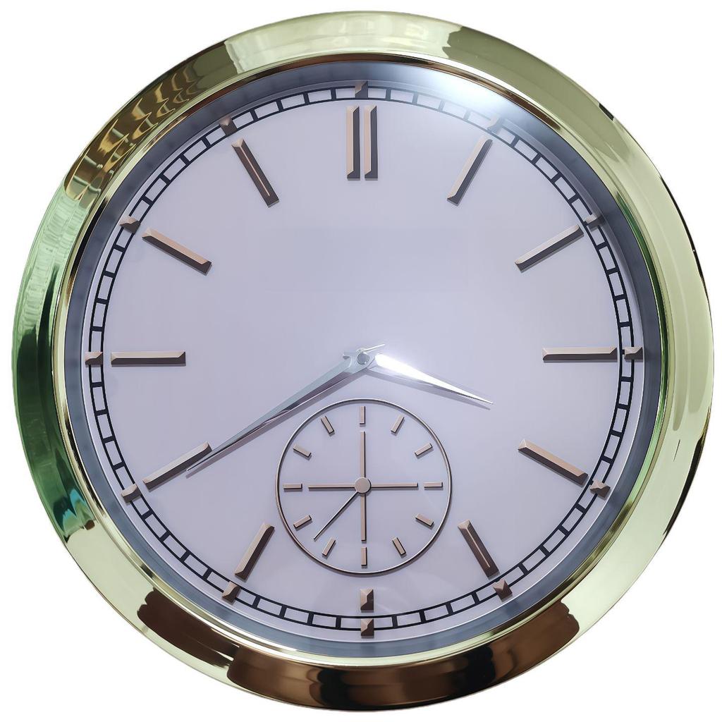 Leuchtende Lux Wandmontierte Metalluhr: Modernes Dekorationsstück für Wohnzimmer