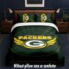 Green Bay Packers Design Bed Bedding Set 1 Duvet Cover + 2 Pillowcases Soft Breathable Household Bed Linens