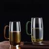 Transparentes Glas Farbiger Griff Einschichtige Glastrinktasse Haushalt Hohes Borosilikat Tee Saft Getränk Einschichtige Tasse