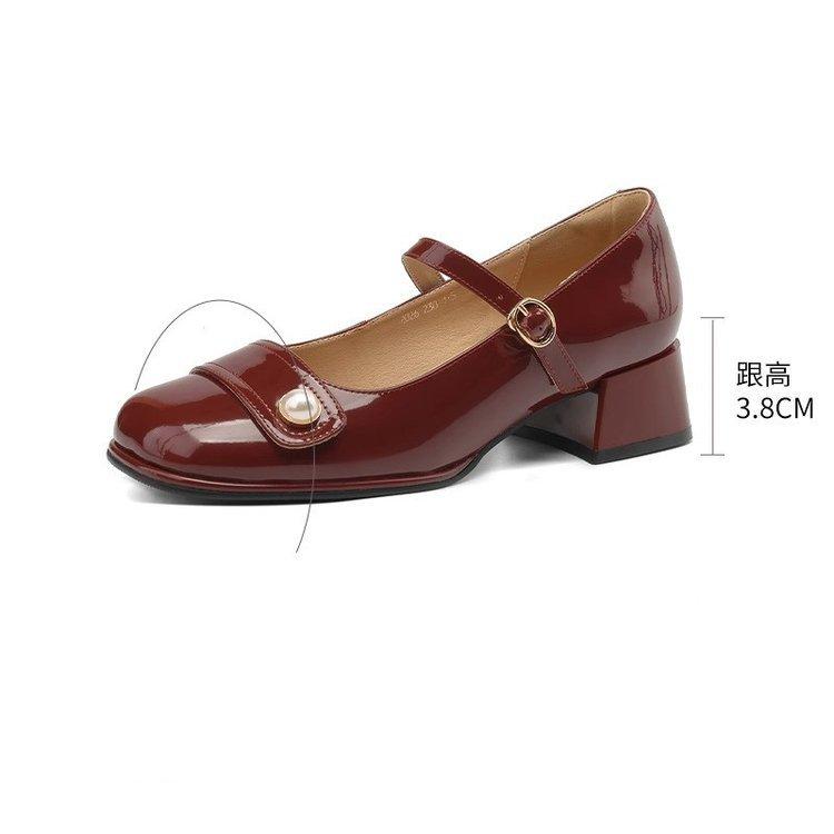 

Красивая темпераментная модель~ Французский сказочный стиль, туфли Мэри Джейн на толстом каблуке, женские туфли на среднем каблуке, свадебные туфли с нежными одинарными туфлями, женские 40 бордовый