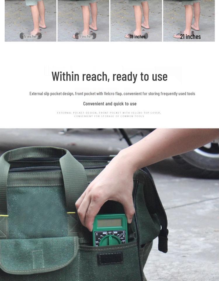 Durable Canvas Tool Bag – Multifunctional Electrician and Repair Shoulder Bag