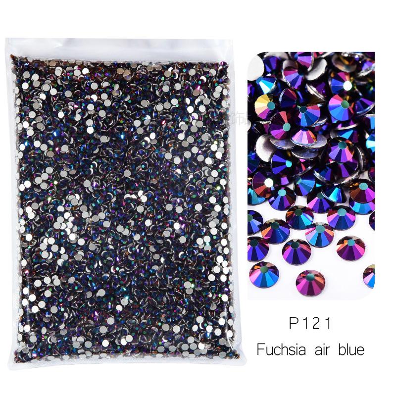 P72-180 Glass Nail Art Large Bag Flat Bottom Diamond, Silver Plated Diy Diamond Jewelry Accessories Mobile Phone Case Rhinestone Accessories