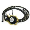 [Kyoto Usagido] Pure Silk Furisode Obiage (Kimono Sash Cord) with Pearl Beads oj-086 Made in Japan Gold Thread Chrysanthemum Black Coming-of-Age