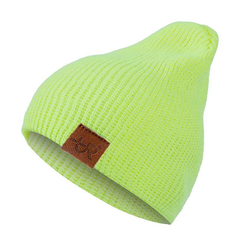 Berretto Invernale Unisex In Maglia - Giallo Fluo V048, Morbido, Termico, Traspirante, Con Polsino, Per Uomo E Donna, Attività Outdoor