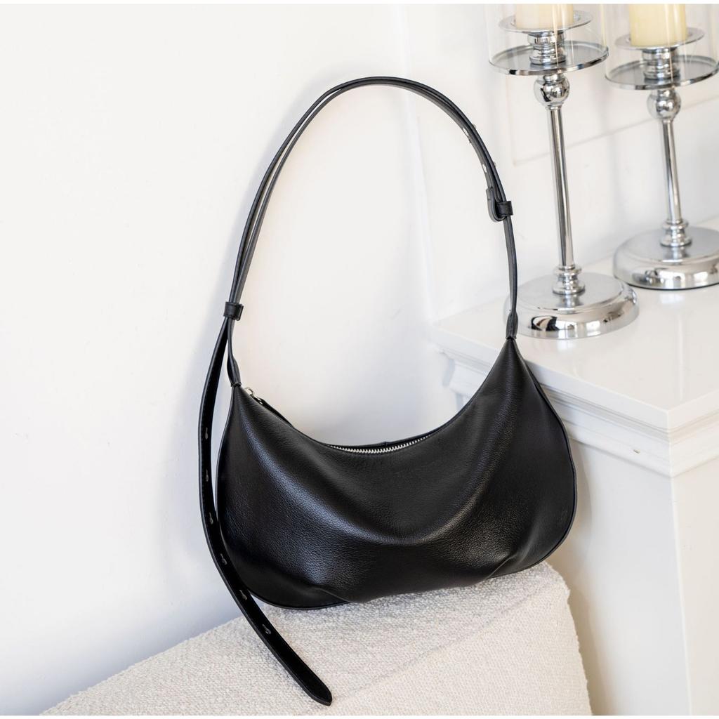 Cowhide Women Single Shoulder Crossbody Simple Multi-compartment Dumpling Bag Large Capacity Pretty Girl Aunt Mother Bag