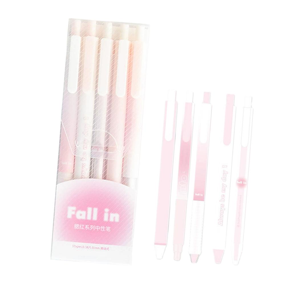 Pack Of 5 Unique Color Transformation Press Ballpoint Pen Fast Drying Ink Suitable For Diary Office Use