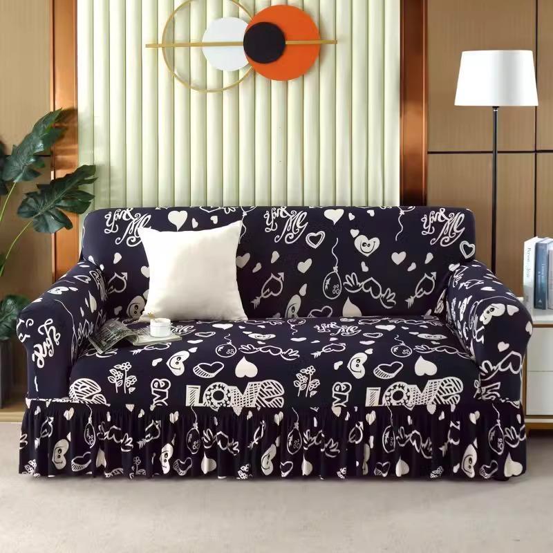 Universal European Style Skirt Sofa Cover  All Season Universal Fabric Summer Sofa Cover  One Piece Sofa Cushion with Sandpaper