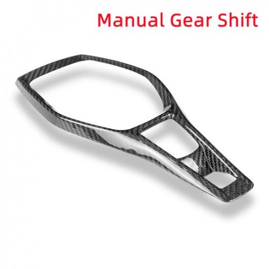 Bright Hard Carbon Fiber Car Console Geawr Shift Panel Cover For Camaro 2016-23