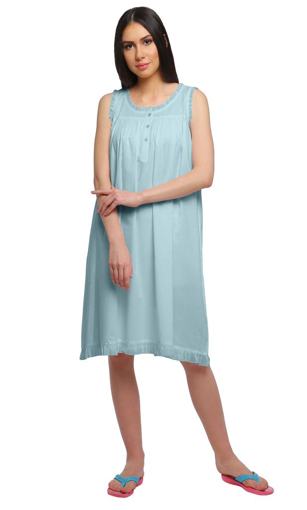 Moomaya Womena    s Solid A-Line Sleeveless Nightdress Cotton Sleepwear Gown