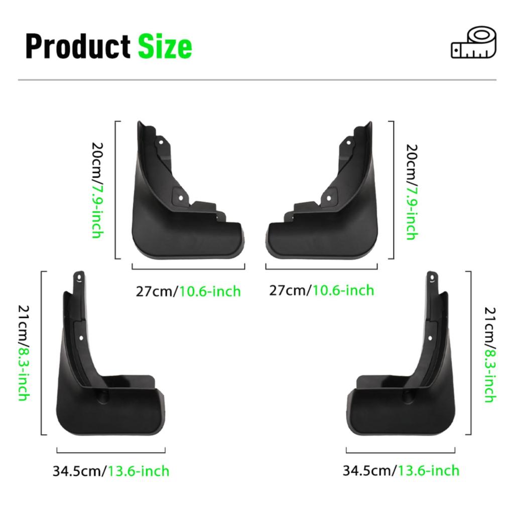 4PCS Car Mud Flaps Splash Guards Mudguards Car Mud Flaps Compatible with Great Wall Haval F7 F7x 2018 2019 2020 2021 2022 2023
