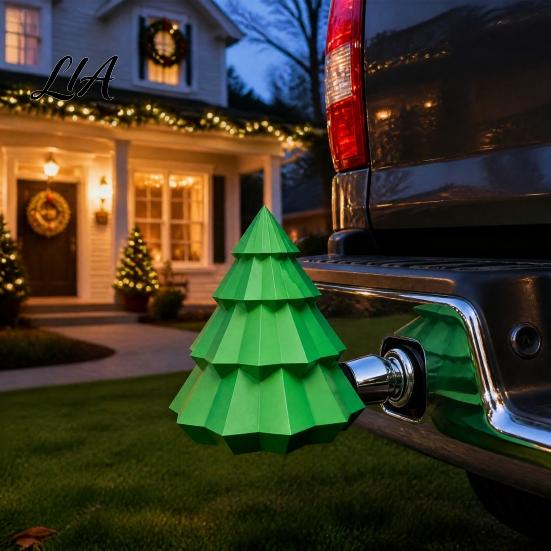 Durable Hitch Cover 3D Printed Christmas Tree Trailer Coupling Cover, Tow Ball Protective Cap, Universal Accessory for Truck SUV Holiday Decor
