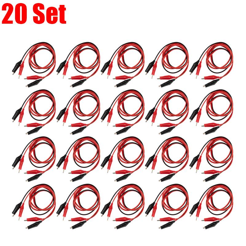 Double-Ended Alligator Clip Electrical Insulated Test Leads Jumper Wires with Crocodile Clamps for Circuit Connection Testing