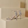 Women's High-heeled Sandals Summer New Simple and Versatile Thin-heeled Large-size Open-toed Sandals